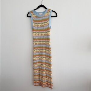 Willow Pastel Striped Knit Midi Dress